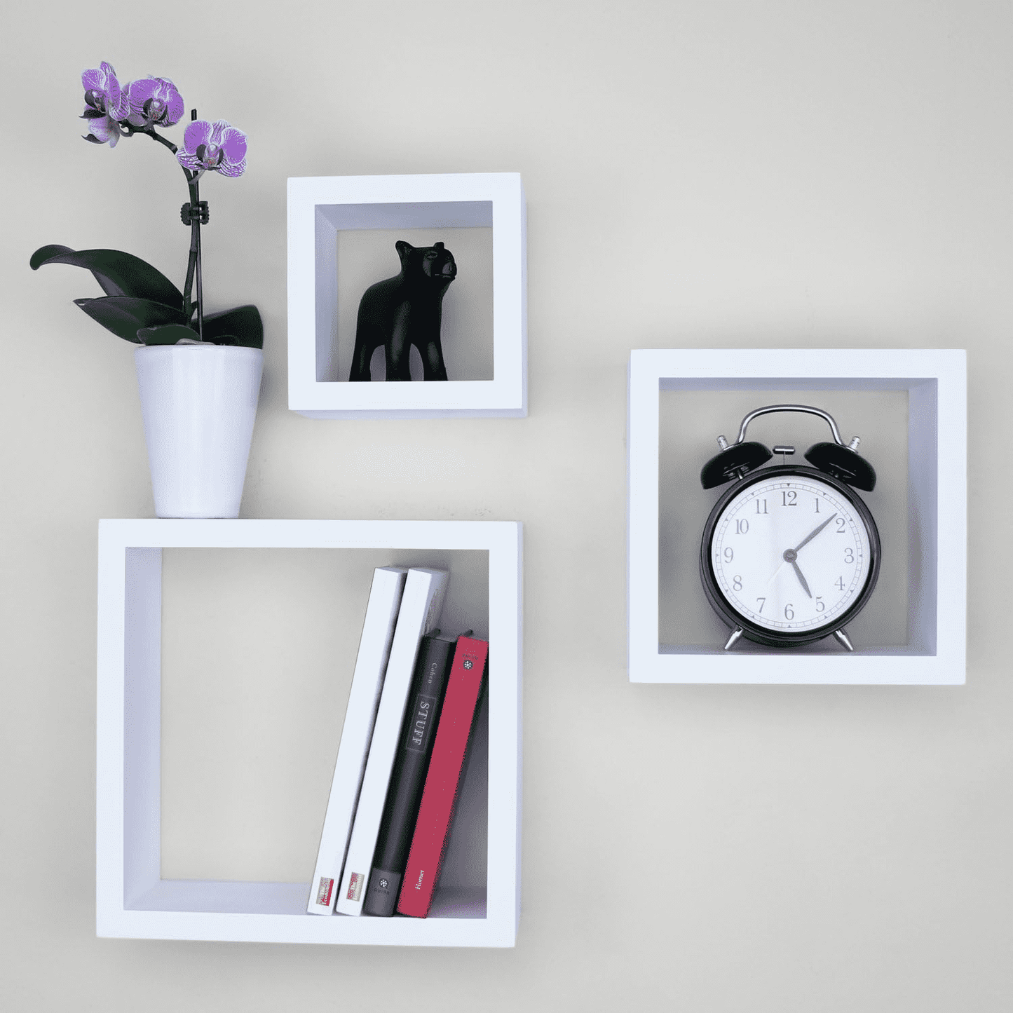 Set de 3 Repisas Flotantes Cuadradas